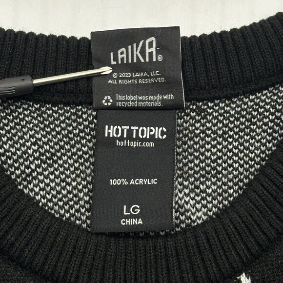 Coraline Laika Unisex Size Large Black Spiderweb Crewneck Pullover Sweater 2023 - Picture 7 of 12